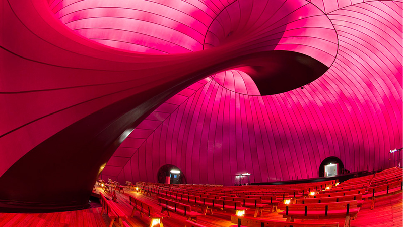 Illustration for article titled An Inflatable Concert Hall Inspired By… Giant Plums?
